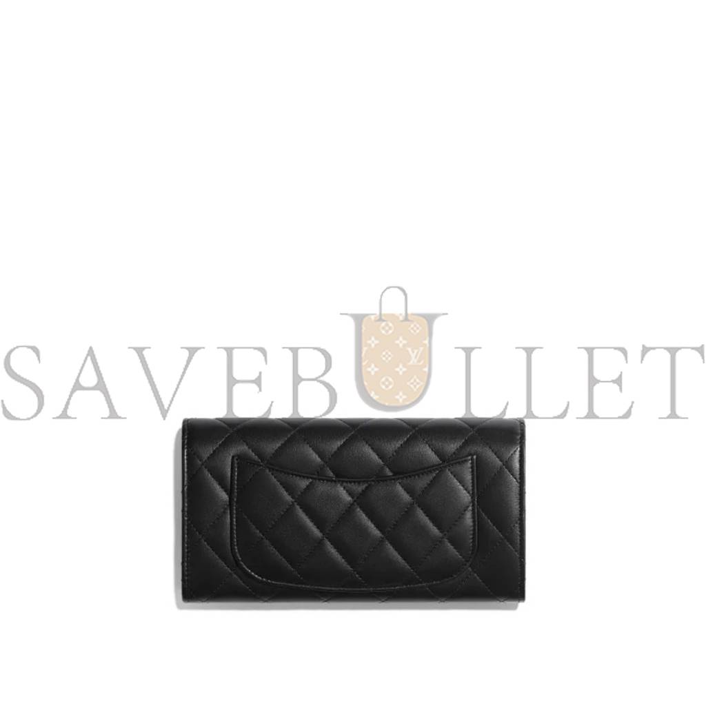 CHANEL CLASSIC LONG FLAP WALLET SILVER HARDWARE  AP0241 Y01480 C3906 （19.5*10.5*3cm）